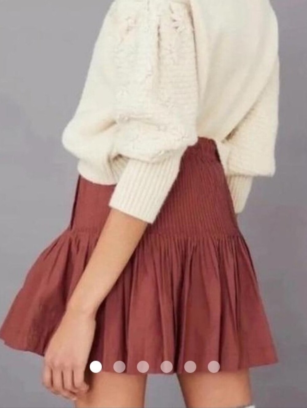Anthropologie Eula Pintucked Mini Skirt in terracotta 2x